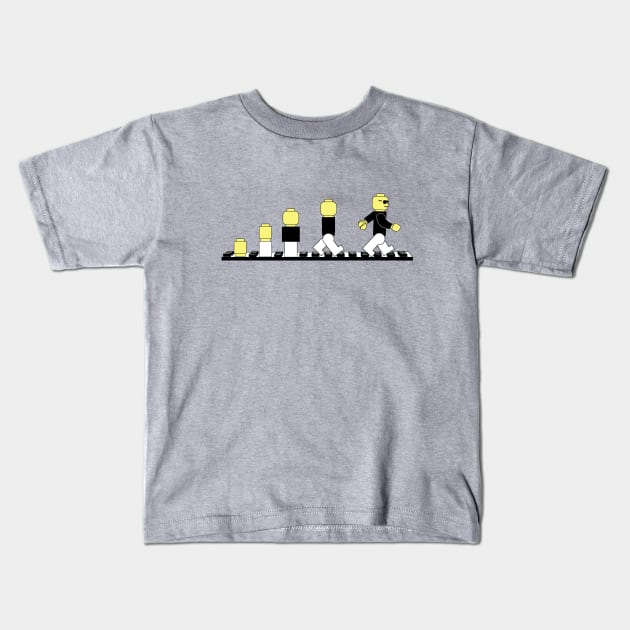 Evolution of Lego Man Kids T-Shirt by gpavey